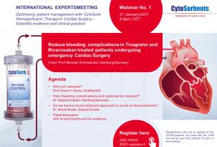 Webinar Redução de Complicações de Sangramentos em Cirurgias Cardíacas de Emergência com CytoSor